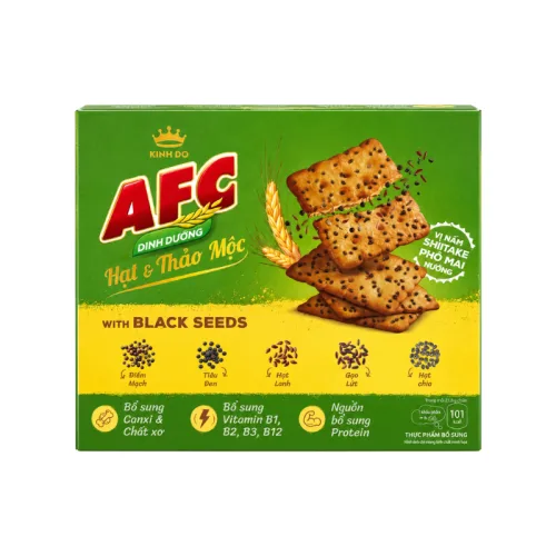 Bánh AFC Hạt & Thảo Mộc Vị Nấm Shiitake Phô Mai Nướng 261.6g Kinh Đô