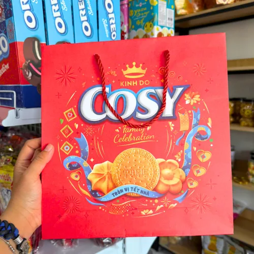 Bánh quy sữa Cosy Marie vị vani hộp thiếc 408g kèm túi