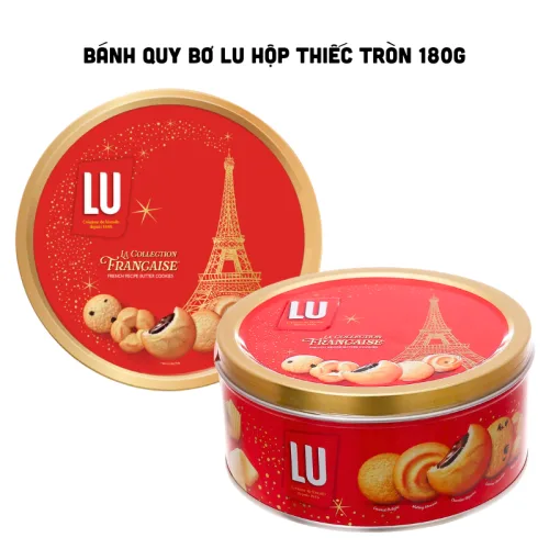 Chỗ sỉ bánh Quy Bơ LU Hộp Thiếc Tròn 180g