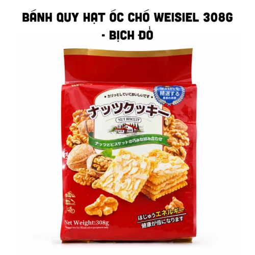 Nơi lấy sỉ bánh Quy Hạt Óc Chó Weisiel 308g - Bịch Đỏ