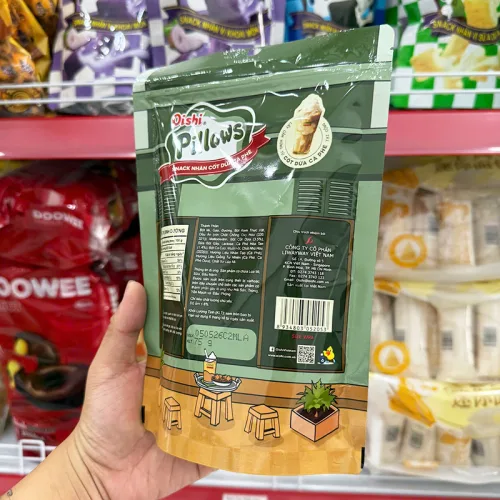 Chỗ sỉ bánh Quy Nhân Kem OISHI PILLOWS + Cộng Cà Phê Vị Cốt Dừa Cà Phê 80g