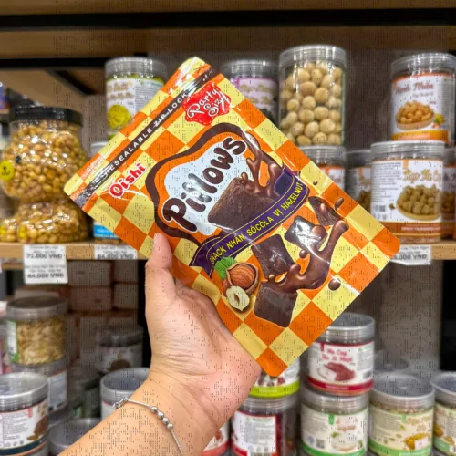 Nơi lấy sỉ bánh Quy Nhân Kem Socola OISHI PILLOWS Vị Hazelnut 80g
