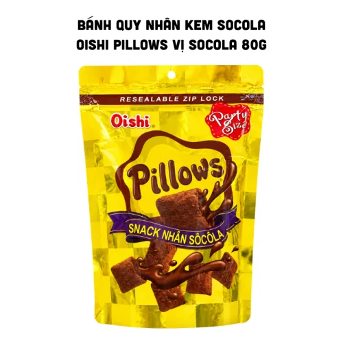 Shop sỉ bánh Quy Nhân Kem Socola OISHI PILLOWS Vị Socola 80g
