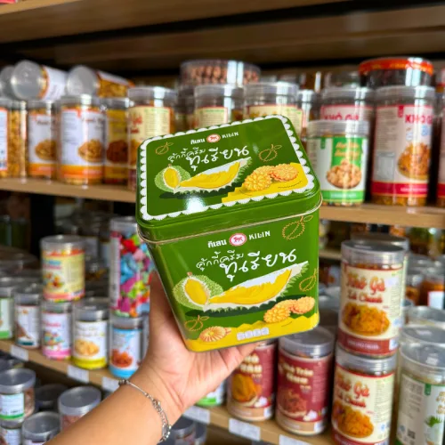 Nguồn hàng sỉ bánh Quy Nhân Sầu Riêng Hộp Thiếc KILIN Thái Lan 400g - Hộp Xanh Lá