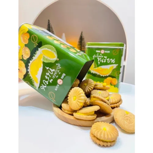 Nguồn hàng sỉ bánh Quy Nhân Sầu Riêng Hộp Thiếc KILIN Thái Lan 400g - Hộp Xanh Lá