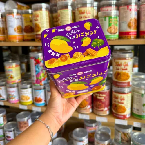 Bánh quy Kilin nhân xoài Thái Lan hộp thiếc tím 400g