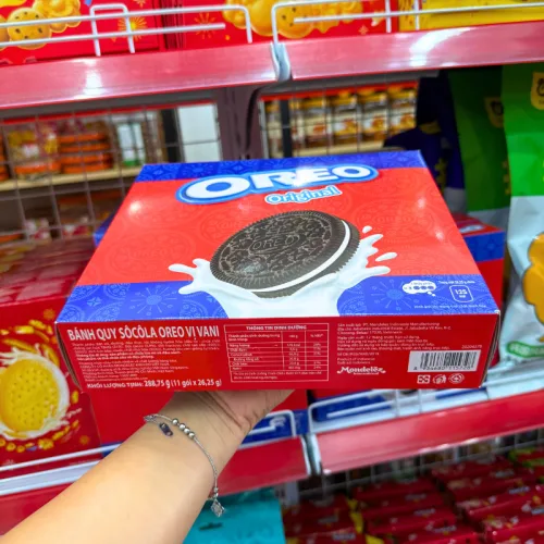 Chỗ sỉ bánh Quy Oreo Socola Hương Vani Hộp Giấy - Bánh Kinh Đô Oreo 288.75g (11 Gói x 26,25g)