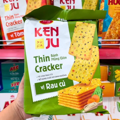 Bánh quy mỏng giòn Kenju Richy vị rau củ, gói 192g