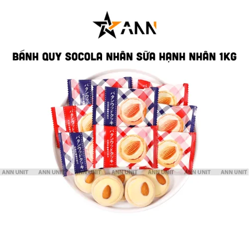 Bánh quy socola khối lượng 1kg, nhân sữa hạnh nhân