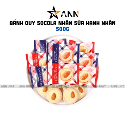 Shop sỉ bánh Quy Socola Nhân Sữa Hạnh Nhân 500g