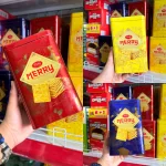 Nơi lấy sỉ bánh Quy Đường RICHY MERRY Thiếc Hình Trụ 156g (3 Màu Xanh Dương/ Vàng/ Đỏ)