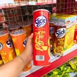 Shop sỉ bánh Snack Khoai Tây Lát Slide Thơm Cay - Bánh Slide Khoai Tây Màu Đỏ 145Gr (Hộp To)