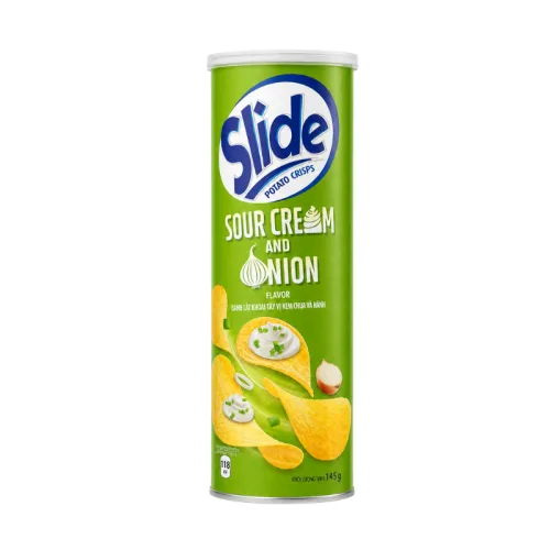Khám phá Bánh Snack Khoai Tây Lát Slide Vị Kem Hành - Bánh Slide Khoai Tây Màu Xanh Lá 145Gr (Hộp To) thuộc nhóm Bánh quy, bánh gạo, bánh xốp, snack