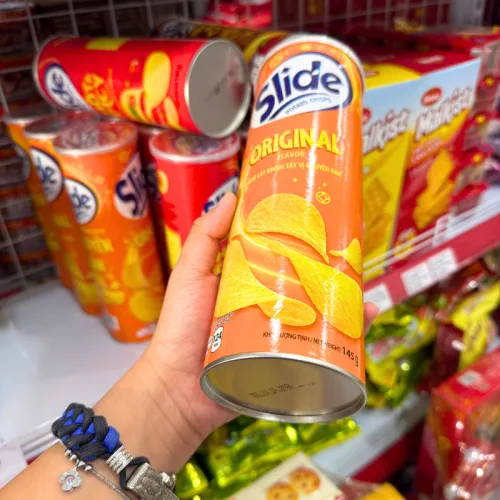 Bánh khoai tây lát Slide vị nguyên bản, hộp màu cam 145Gr