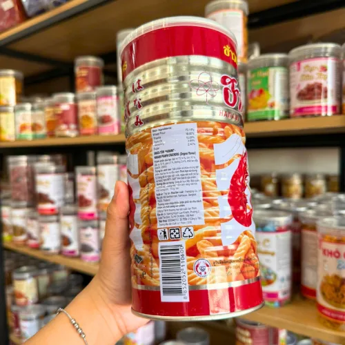 Thùng 12 lon bánh snack tôm HANAMI Thái Lan, 110gr mỗi lon