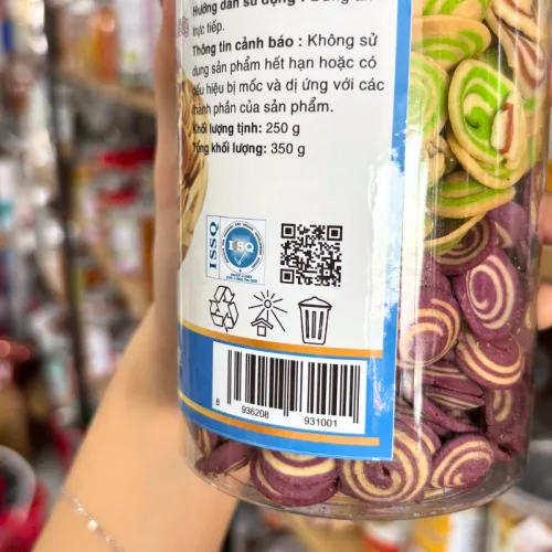 Bánh tai heo hũ pet 350g, mix 3 vị Caramel, Khoai Môn, Trà Xanh