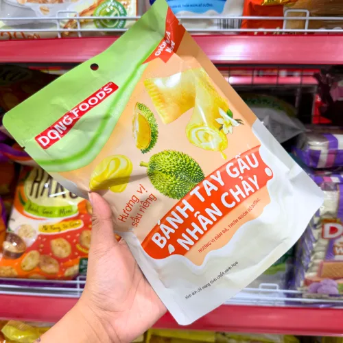 Shop sỉ bánh Tay Gấu Nhân Chảy Dong Foods Vị Sầu Riêng 120g