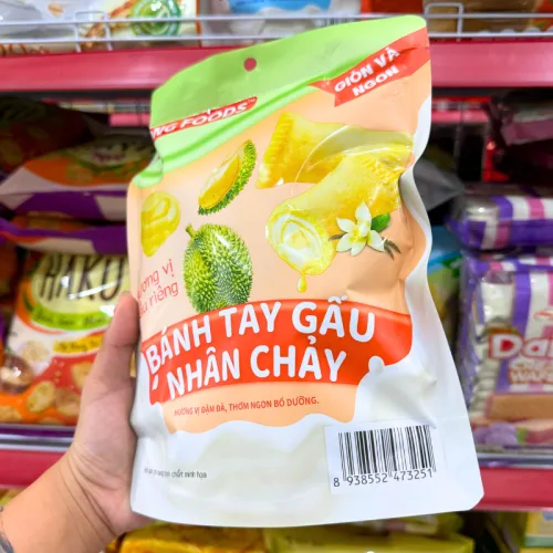 Shop sỉ bánh Tay Gấu Nhân Chảy Dong Foods Vị Sầu Riêng 120g