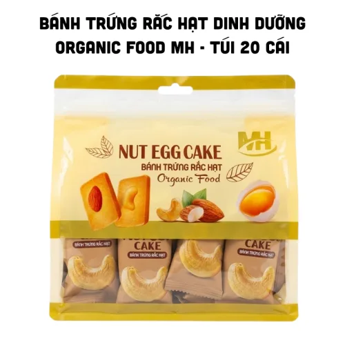Bánh trứng Organic Food MH rắc hạt dinh dưỡng, gói 20 cái