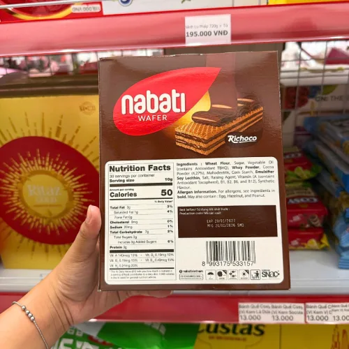 Bánh xốp Nabati Richoco vị socola, hộp 20 gói x 15g (300g)