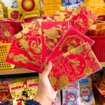 Bộ 30 bao lì xì nhung Tết Bính Ngọ 2026 màu vàng hoặc đỏ