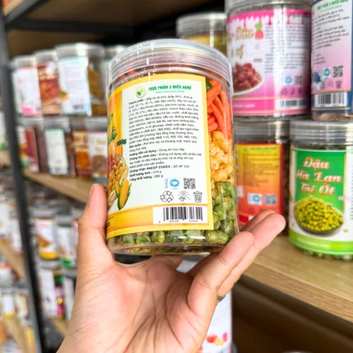 Chuyên sỉ bắp Tá Lả (Đậu Hà Lan, Snack Thập Cẩm, Bắp Tỏi Ớt ) 300g - Hộp Pet