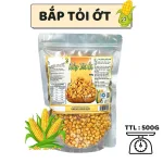 Snack bắp tỏi ớt thơm ngon, đóng gói túi zip 500g