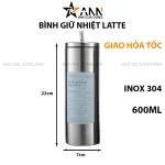 Bình giữ nhiệt Iced Americano 600ml bằng inox 304, kèm ống hút