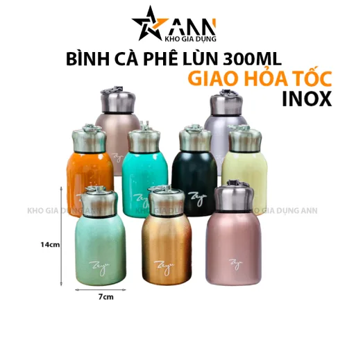 Bình inox giữ nhiệt mini 300ml, thiết kế có tay cầm
