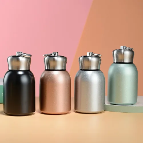 Bình inox giữ nhiệt mini 300ml, thiết kế có tay cầm
