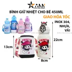 Chỗ sỉ bình Nước Giữ Nhiệt Cho Bé In Hoạt Hình Có Quai Đeo 450ml
