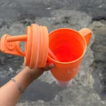 Ly nước Lux có quai cầm và ống hút