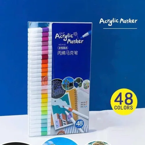 Bộ bút marker acrylic 48 màu, vẽ trên nhiều chất liệu
