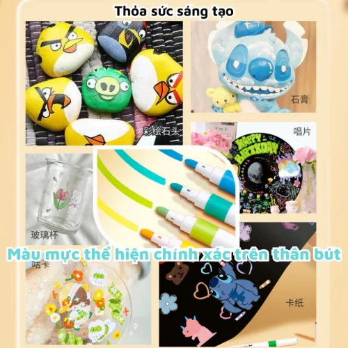 Nguồn hàng sỉ bộ 60 Màu Acrylic Vẽ Trên Mọi Chất Liệu Có Thể Vẽ Chồng Màu 20x14x3cm