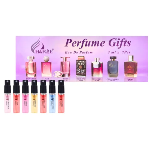 Bộ thử nước hoa Charme màu tím, 7 mẫu gồm 4 nam 3 nữ, 3ml/chai