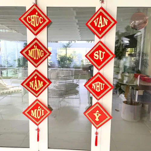 Đôi Khánh Nhung Tết Chúc Mừng Năm Mới 5x5cm