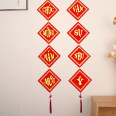 Đôi Khánh Nhung Tết Chúc Mừng Năm Mới 5x5cm