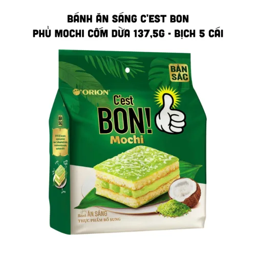 Bánh ăn sáng C'est BON phủ Mochi Cốm Dừa, 1 bịch 5 cái, 137,5g