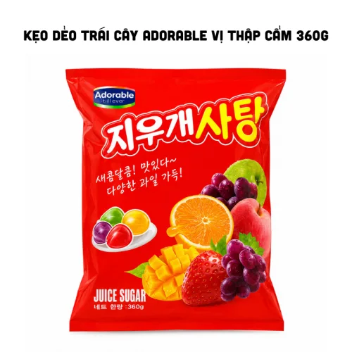 Kẹo dẻo ADORABLE hương vị trái cây thập cẩm 360gr