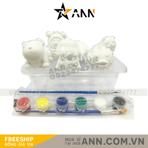 Nguồn hàng sỉ bộ Tô Tượng Mini Cho Bé Kèm Màu Và Cọ