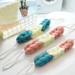 Bông tắm dài 3 màu tạo bọt, kích thước 27 x 5 cm