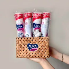 Nguồn hàng sỉ bông Tẩy Trang Aura Chất Liệu Cotton Mềm Mại Cho Da 150 Miếng