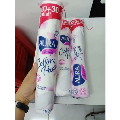 Nguồn hàng sỉ bông Tẩy Trang Aura Chất Liệu Cotton Mềm Mại Cho Da 150 Miếng
