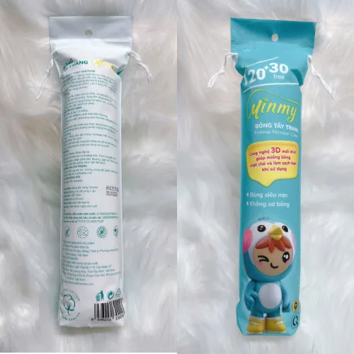 Shop sỉ bông Tẩy Trang Minmy Xanh 130 + 20 Miếng