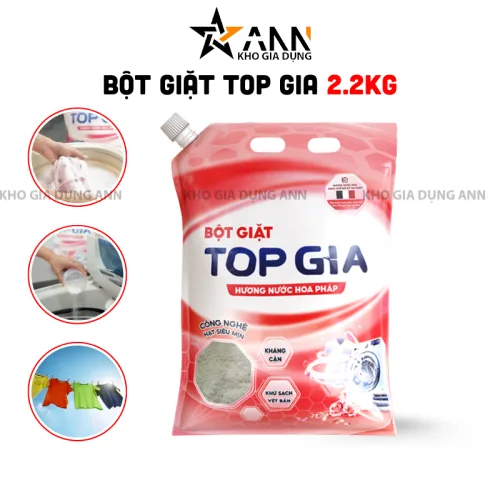 Nguồn hàng sỉ bột Giặt Quần Áo Top Gia 2.2kg Hương Nước Hoa Pháp