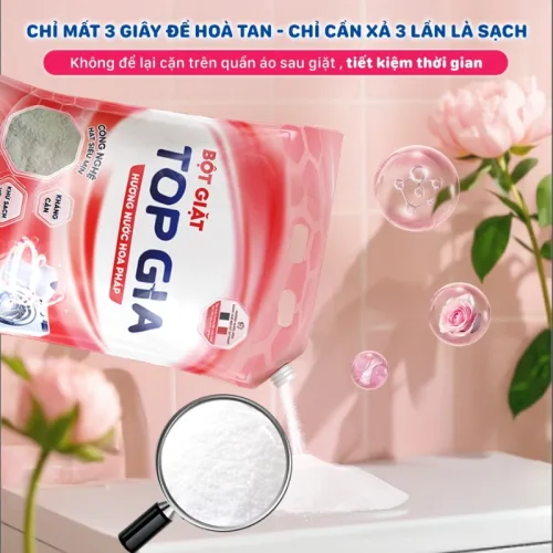 Bột giặt quần áo Top Gia hương nước hoa Pháp 3.3kg