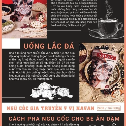 Bột Ngũ Cốc Navan 800g, Hỗn Hợp 9 Loại Hạt Dinh Dưỡng