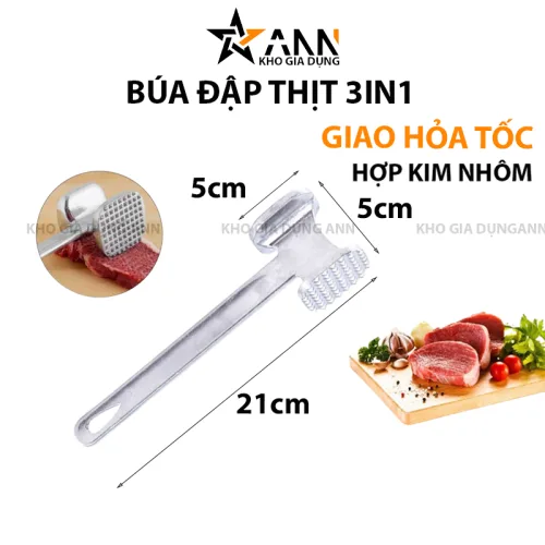 Búa đập thịt nhôm hai đầu, dài 21 cm