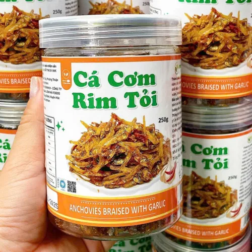 Cá cơm rim tỏi thơm ngon đóng hộp 250g