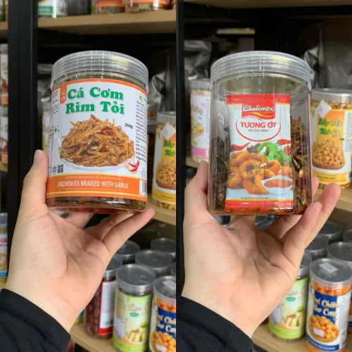 Cá cơm rim tỏi thơm ngon đóng hộp 250g